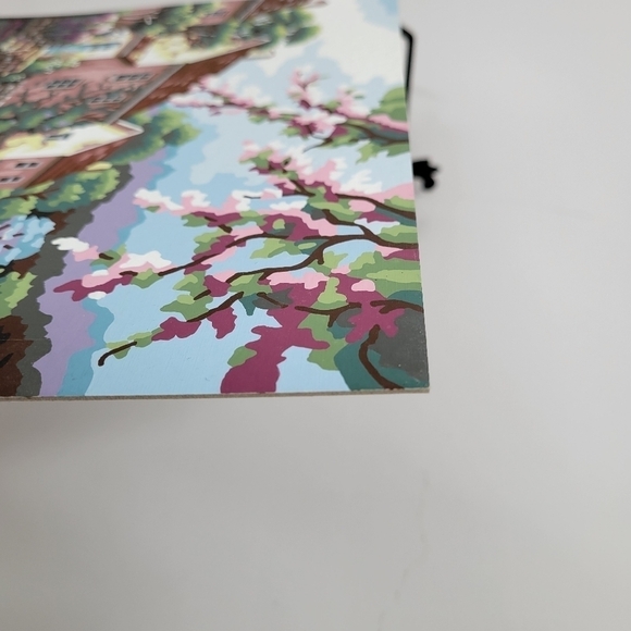 Village Canal Paint by Numbers 14 by 11 Acrylic Painting Finished - Picture 7 of 15